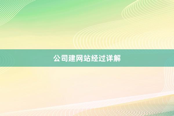 公司建网站经过详解