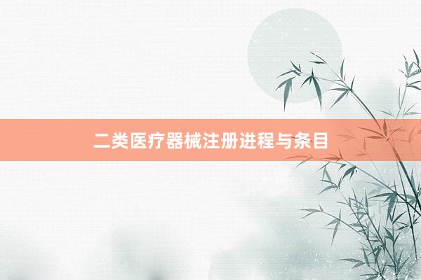 二类医疗器械注册进程与条目